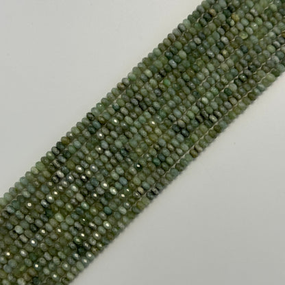 Faceted Burmese Jade Beads - Rondelle Beads