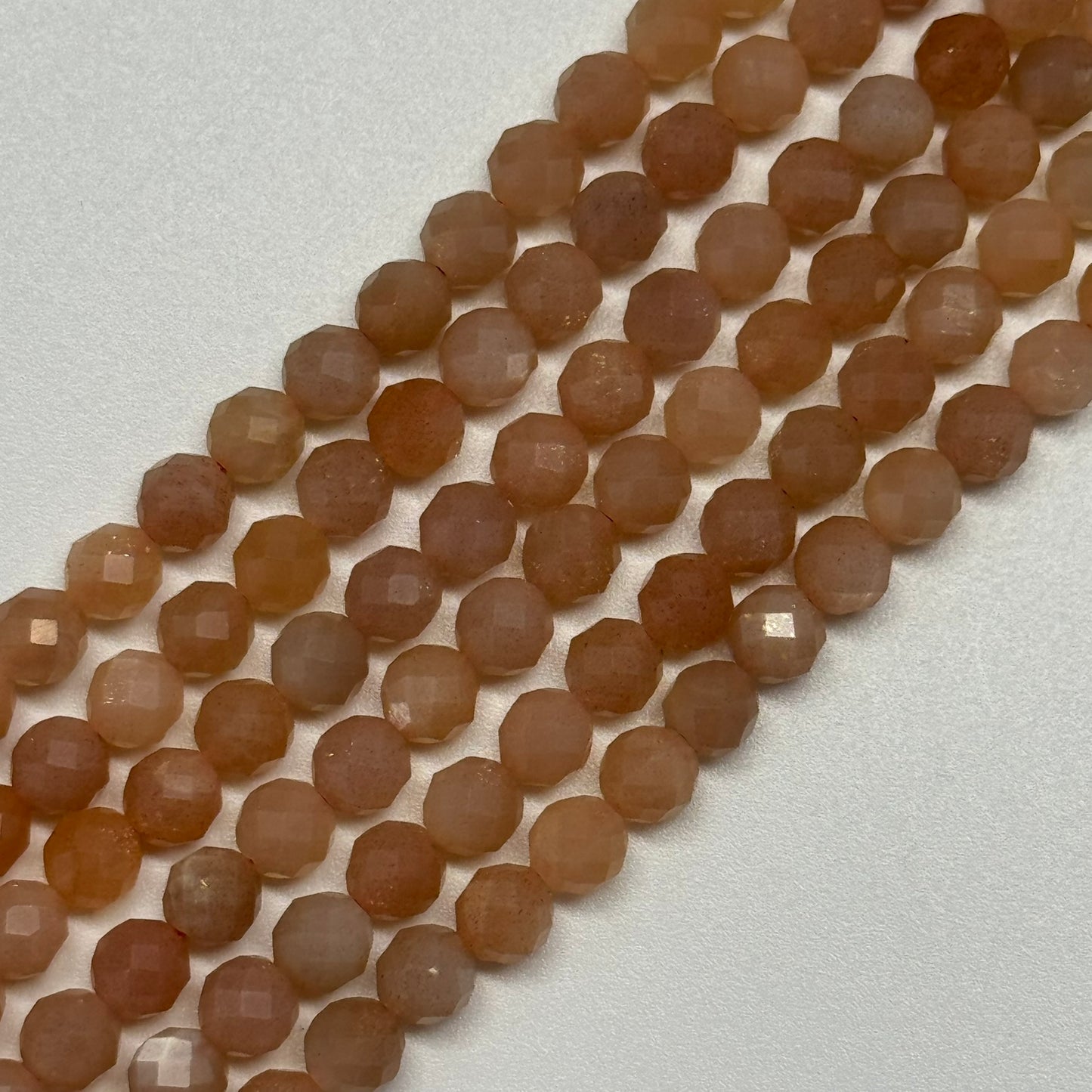 Multi-Colour Sunstone & Moonstone Faceted Round Beads