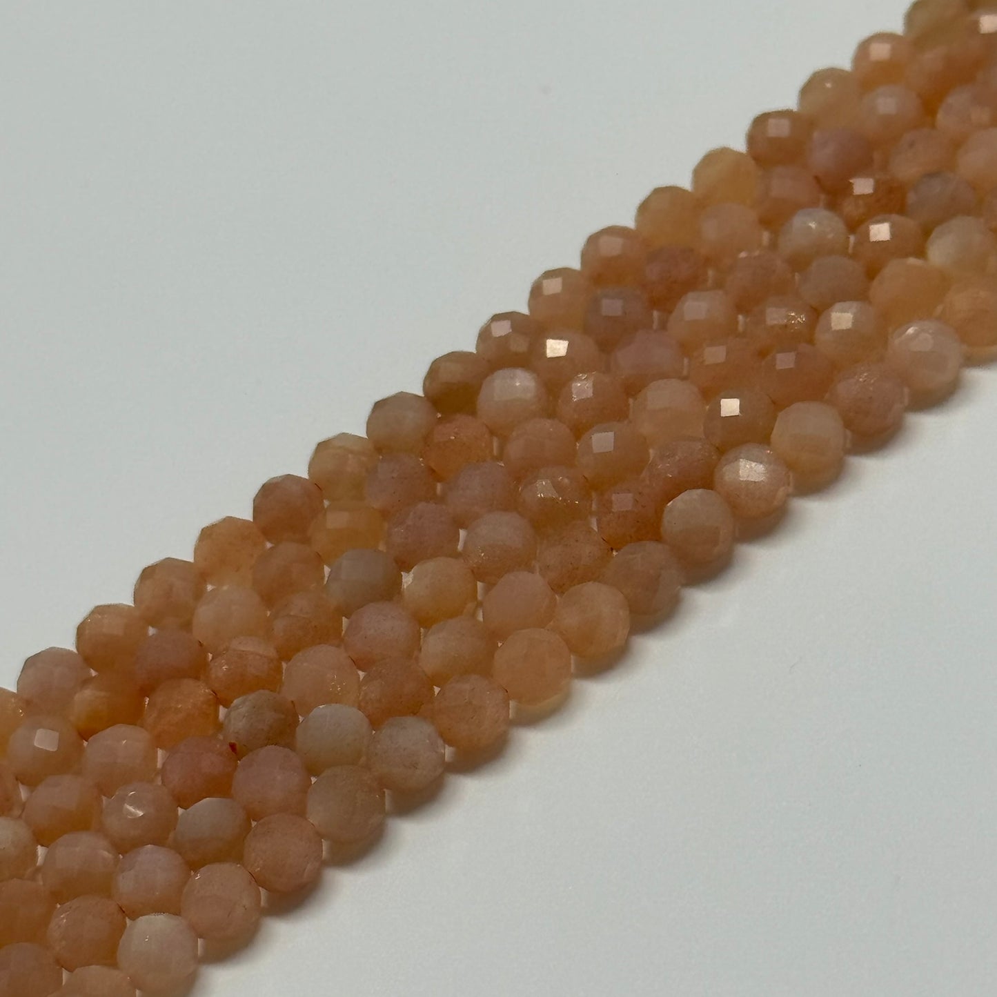 Multi-Colour Sunstone & Moonstone Faceted Round Beads