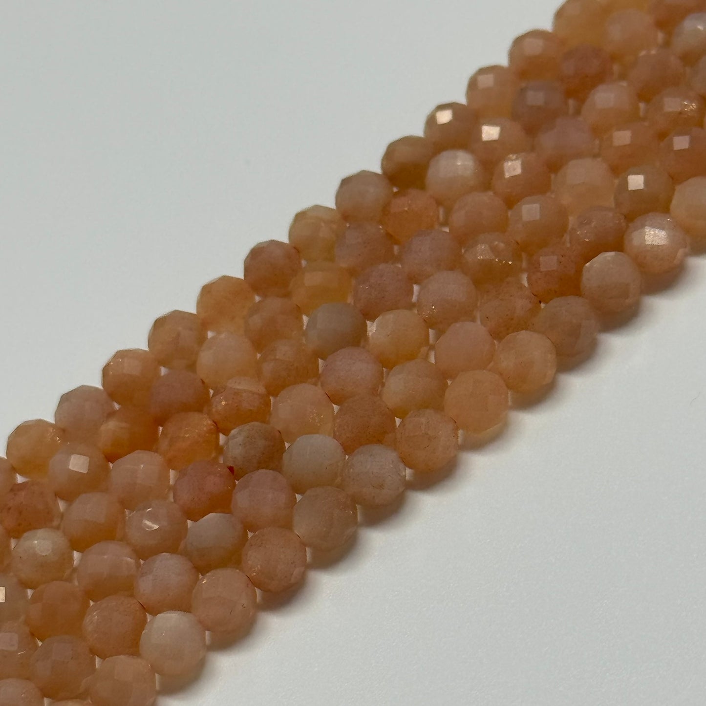 Multi-Colour Sunstone & Moonstone Faceted Round Beads
