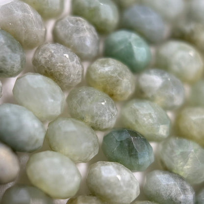 Faceted Burmese Jade Beads - Rondelle Beads