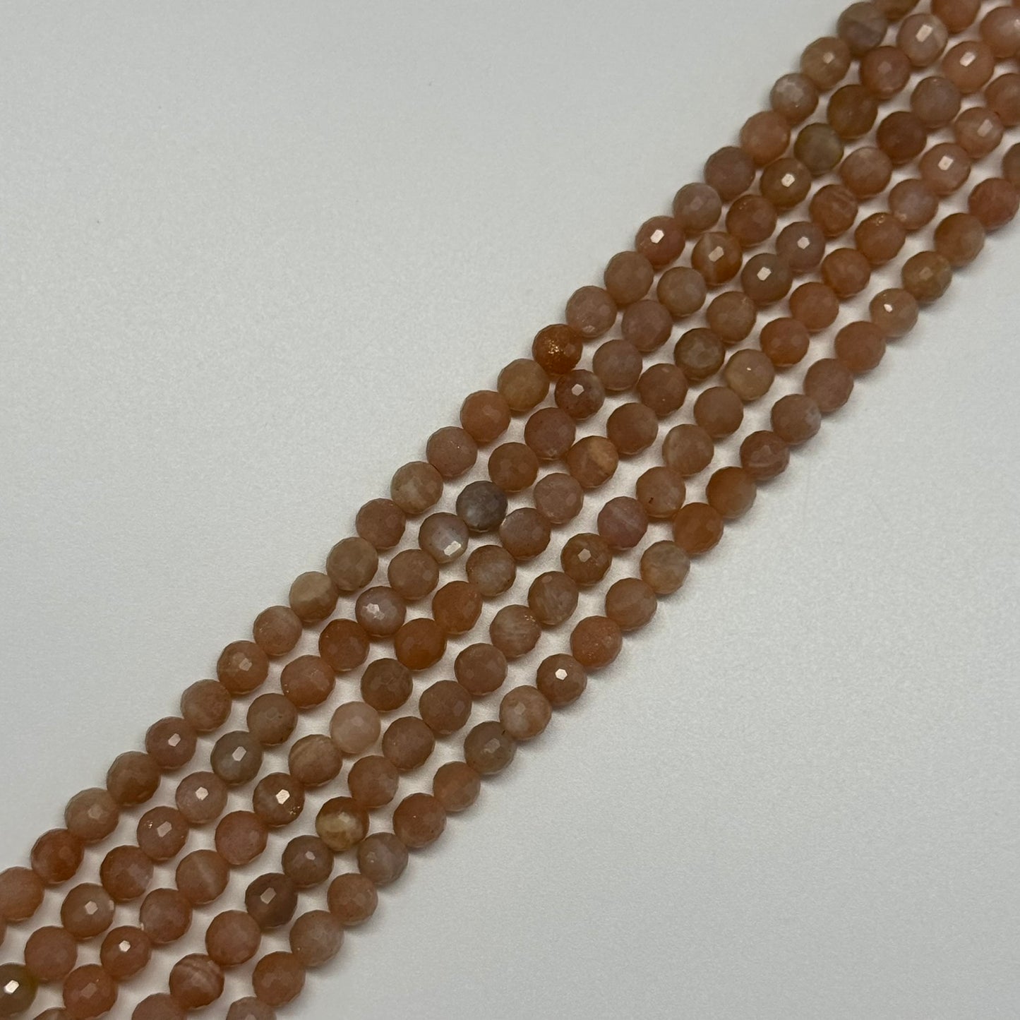 Multi-Colour Sunstone & Moonstone Faceted Round Beads