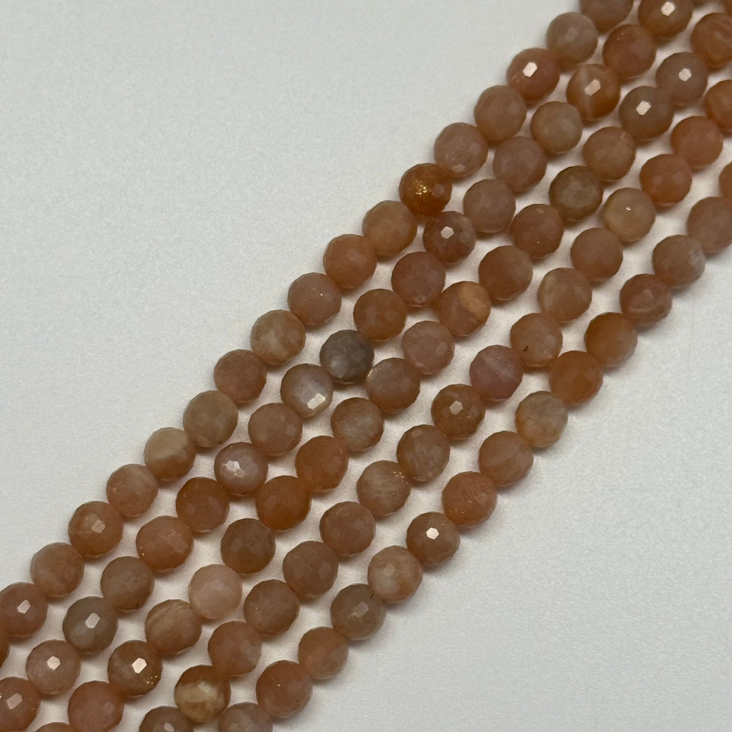 Multi-Colour Sunstone & Moonstone Faceted Round Beads