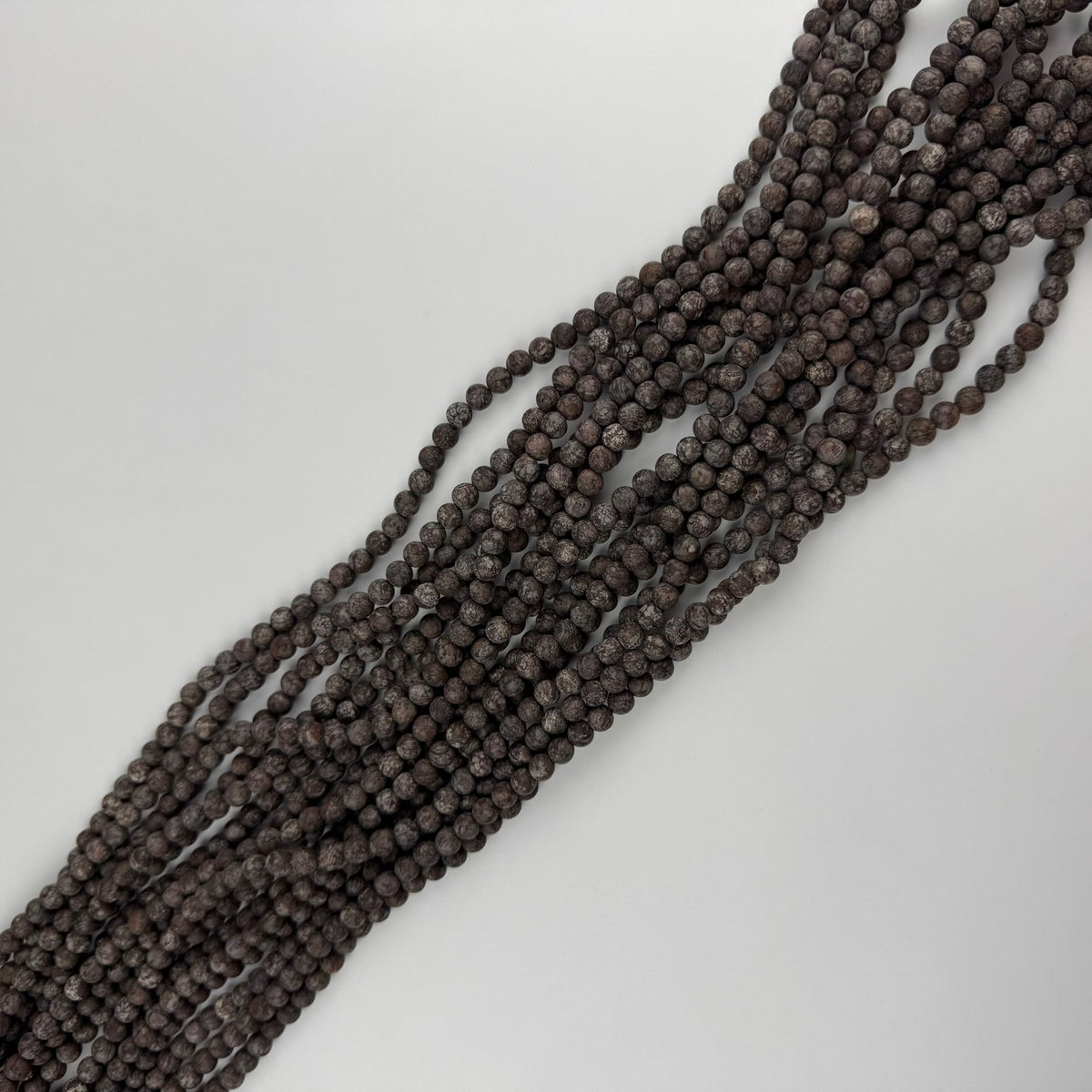Jasper Brown Coral Frosted Round Beads (A Quality)