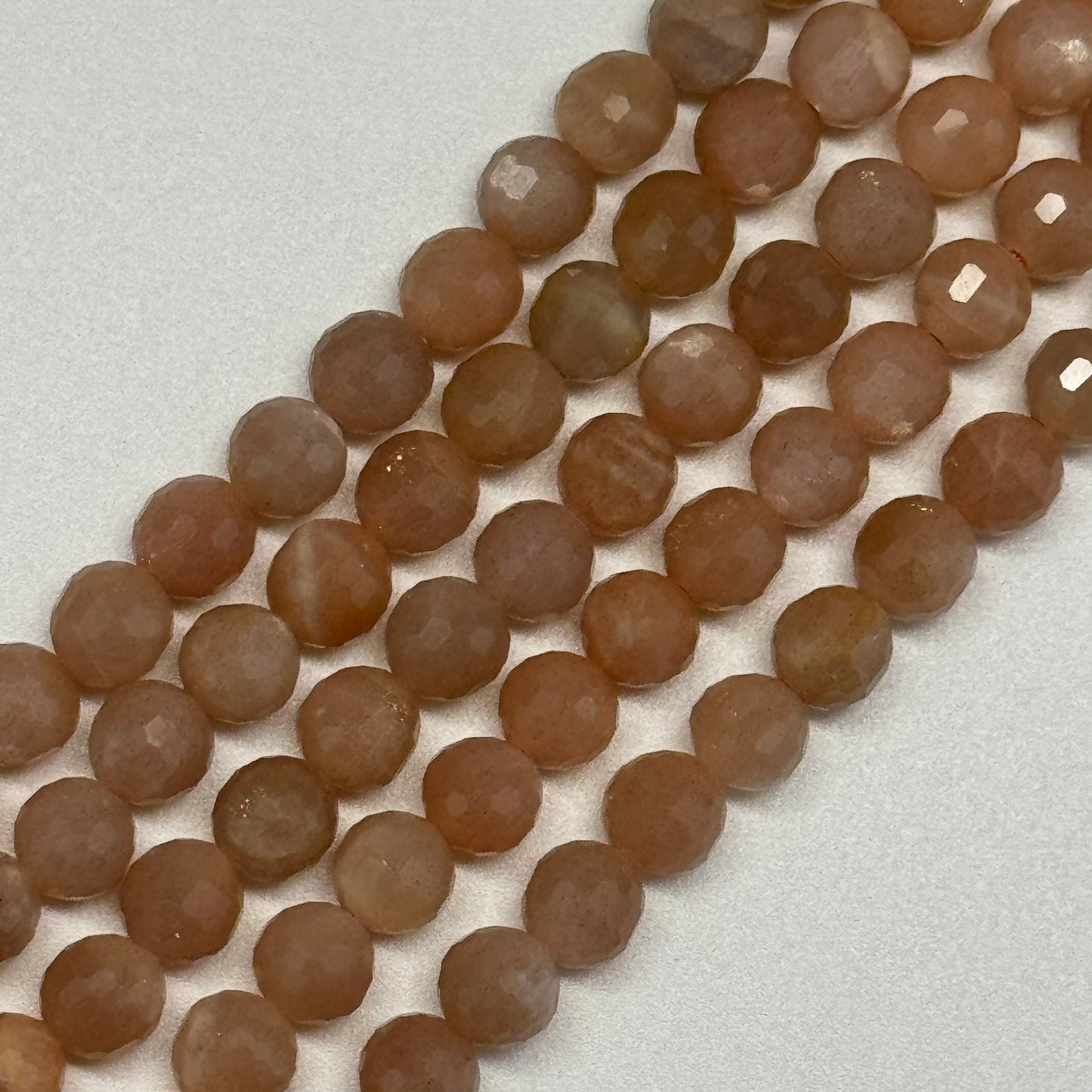 Multi-Colour Sunstone & Moonstone Faceted Round Beads