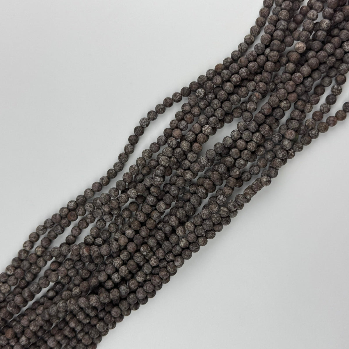 Jasper Brown Coral Frosted Round Beads (A Quality)