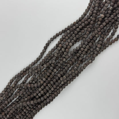 Jasper Brown Coral Frosted Round Beads (A Quality)