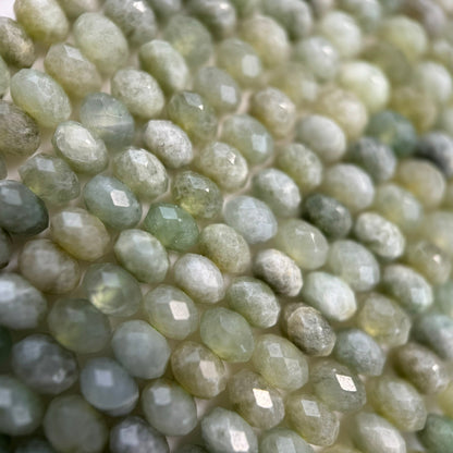 Faceted Burmese Jade Beads - Rondelle Beads