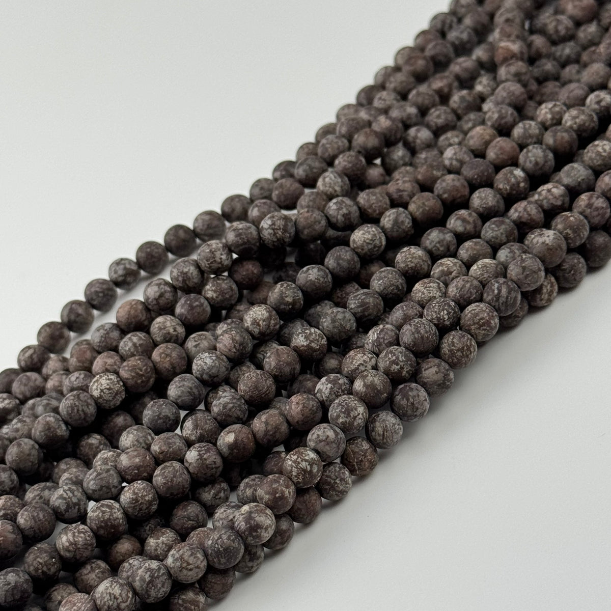 Jasper Brown Coral Frosted Round Beads (A Quality)
