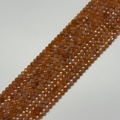 Multi-Colour Sunstone & Moonstone Faceted Round Gemstone Beads