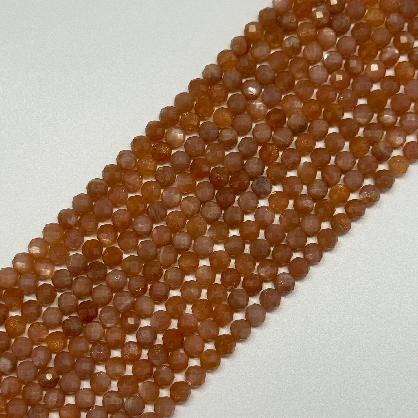 Multi-Colour Sunstone & Moonstone Faceted Round Beads