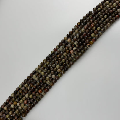 Jasper Brown Rainforest Polished Round Beads (AA Quality)