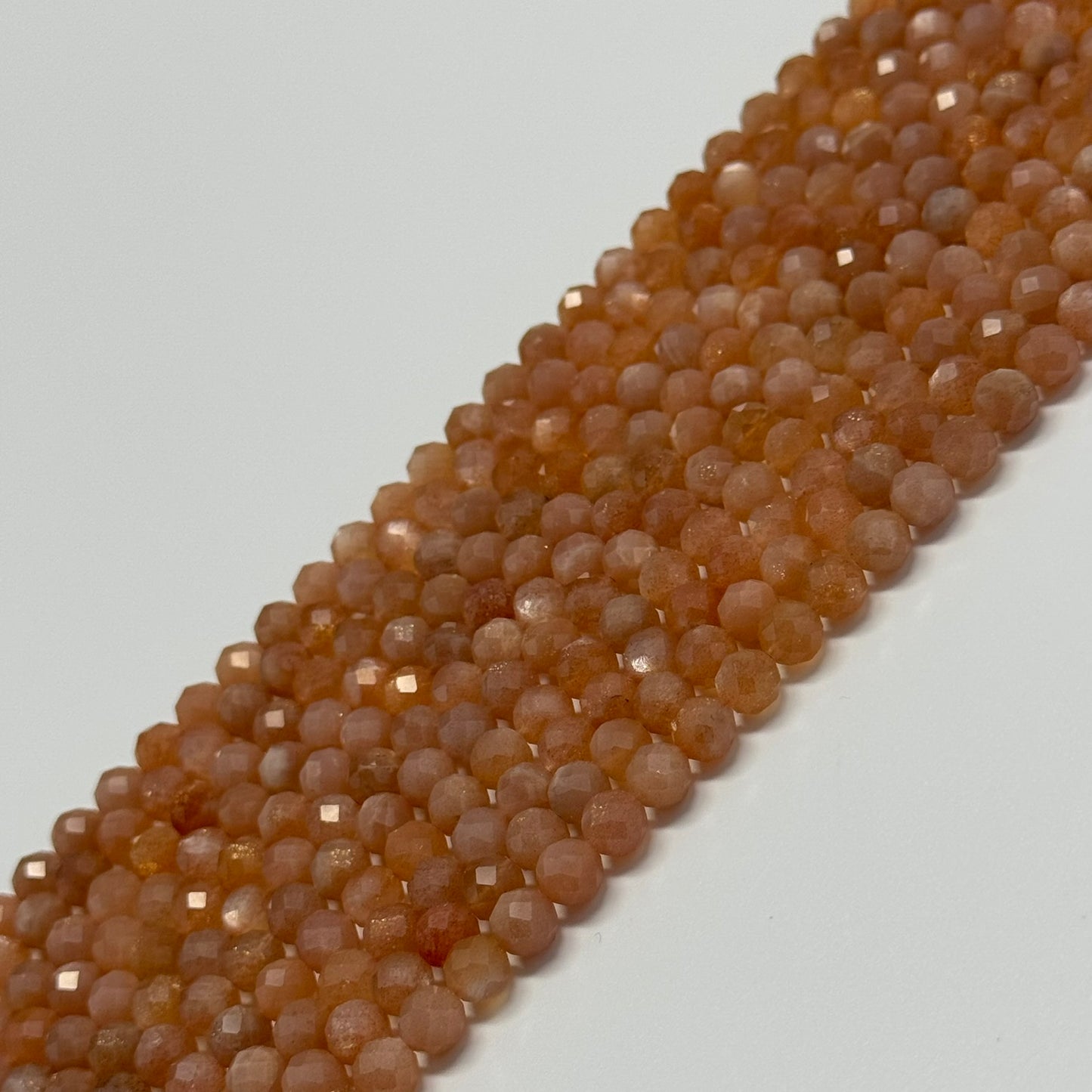 Multi-Colour Sunstone & Moonstone Faceted Round Beads