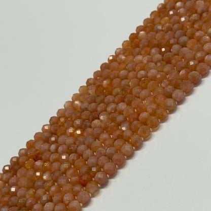 Multi-Colour Sunstone & Moonstone Faceted Round Gemstone Beads