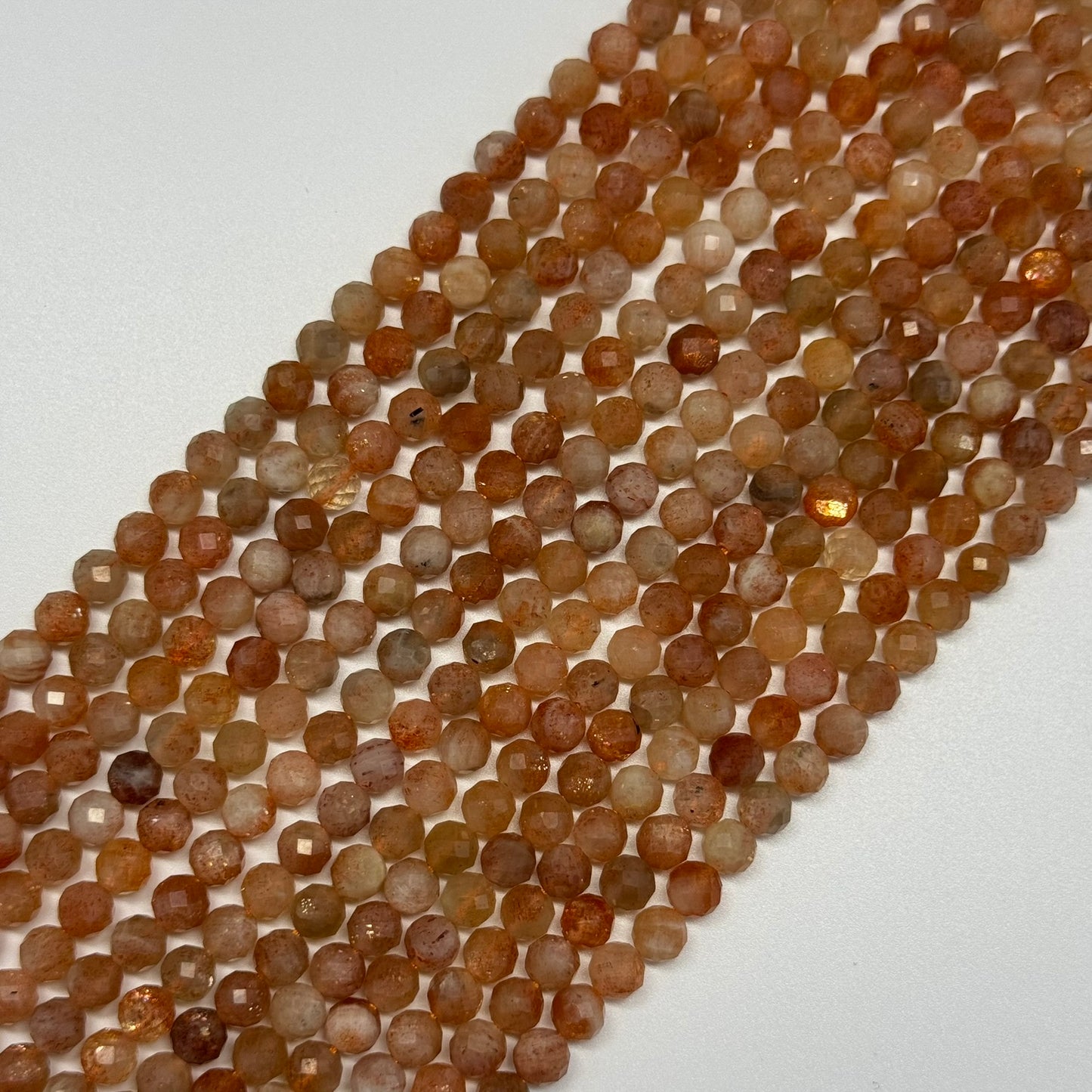 Multi-Colour Sunstone & Moonstone Faceted Round Beads