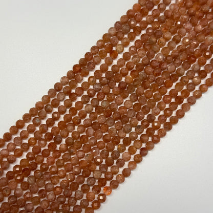 Multi-Colour Sunstone & Moonstone Faceted Round Gemstone Beads