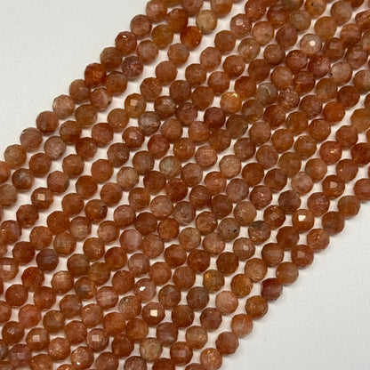 Multi-Colour Sunstone & Moonstone Faceted Round Gemstone Beads