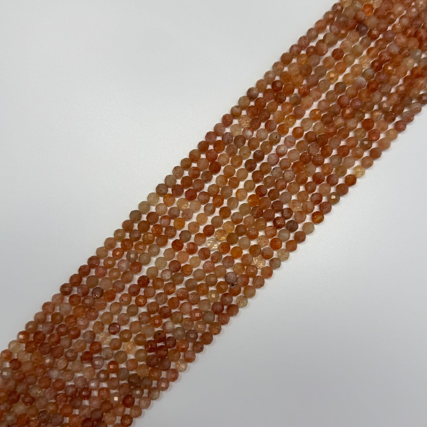 Multi-Colour Sunstone & Moonstone Faceted Round Beads