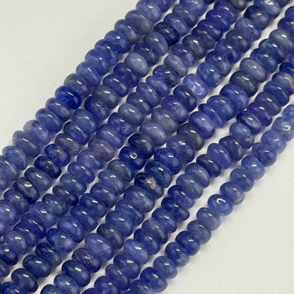 Polished Tanzanite Rondelle Beads – Premium Natural Gemstone