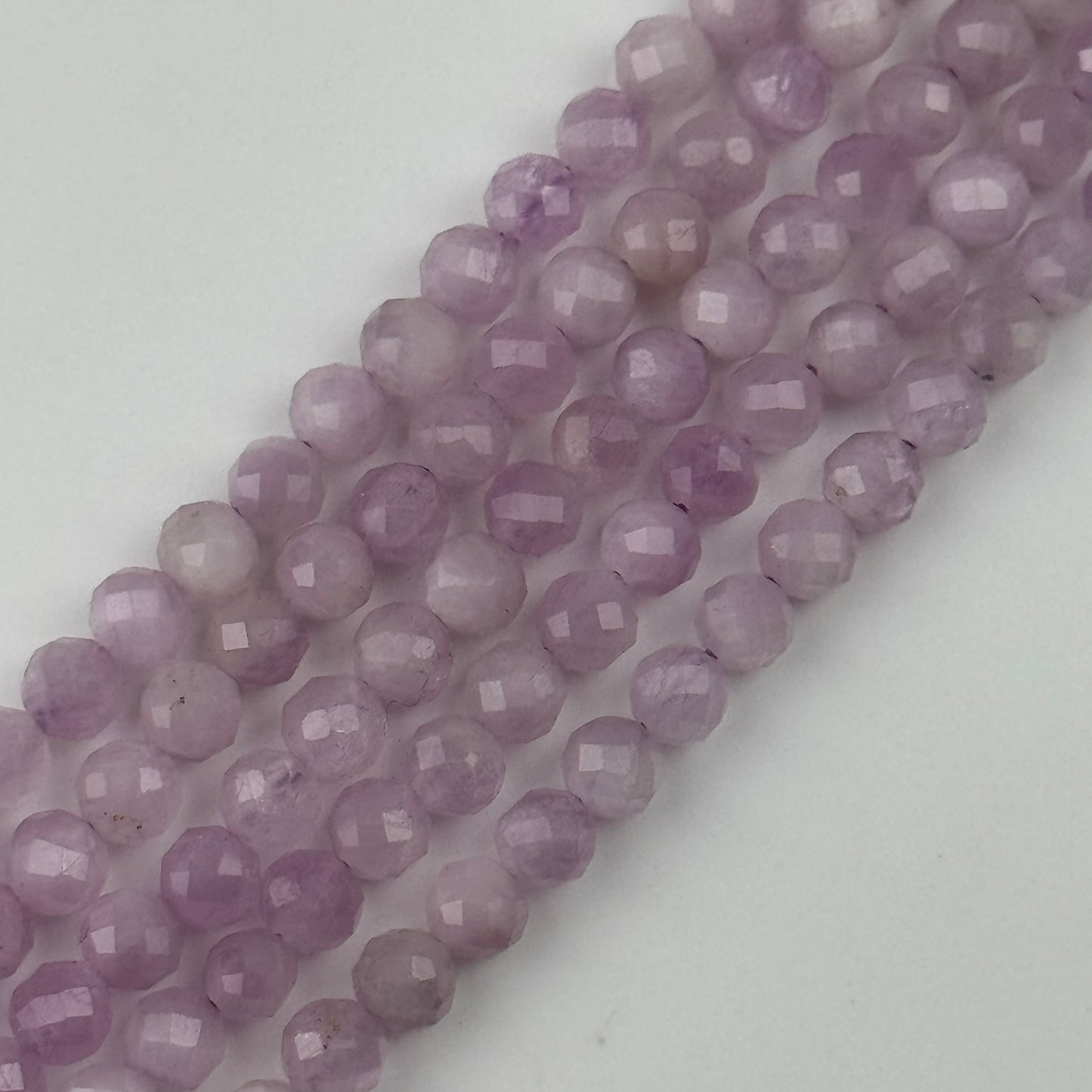 Kunzite Beads - Faceted Round Beads