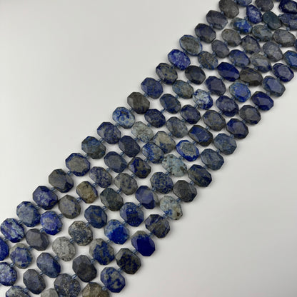 Lapis Lazuli Faceted Cusion-Cut Natural Blue Gemstone Beads (B Quality)