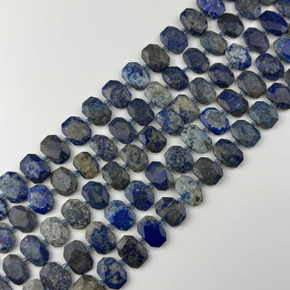 Lapis Lazuli Faceted Cusion-Cut Natural Blue Gemstone Beads (B Quality)