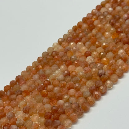 Multi-Colour Sunstone & Moonstone Faceted Round Gemstone Beads