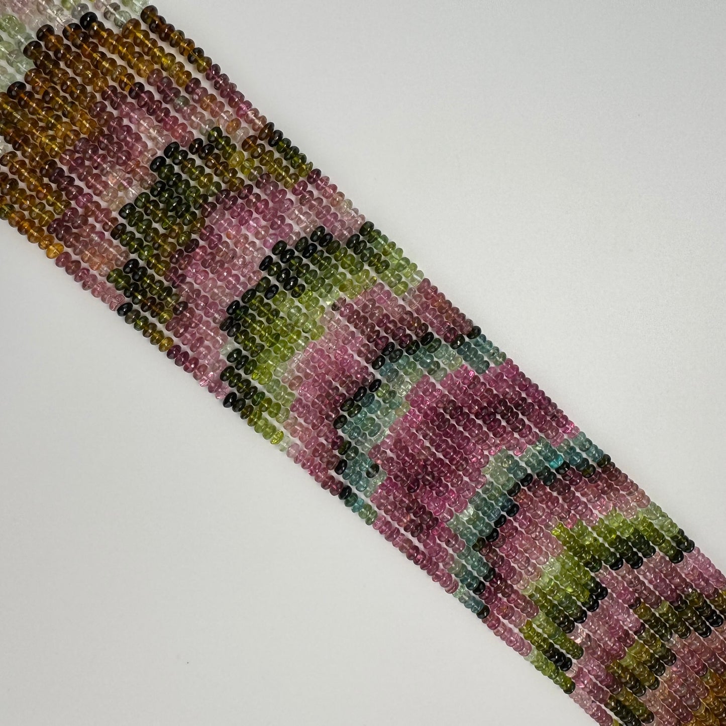 Multicolor Tourmaline Rondelle Beads – Natural Gem for Jewelry - (AAA Quality)