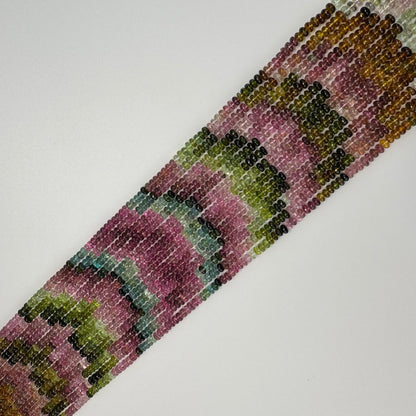 Multicolor Tourmaline Rondelle Beads – Natural Gem for Jewelry - (AAA Quality)