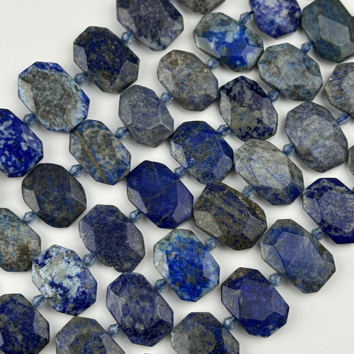 Lapis Lazuli Faceted Cusion-Cut Natural Blue Gemstone Beads (B Quality)