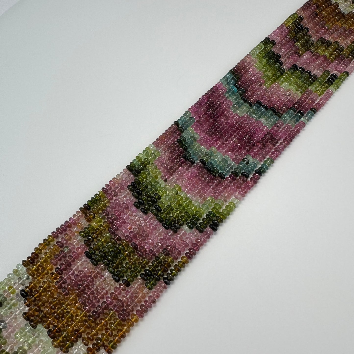 Multicolor Tourmaline Rondelle Beads – Natural Gem for Jewelry - (AAA Quality)