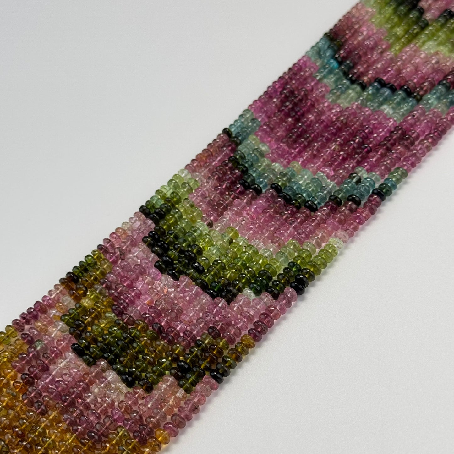 Multicolor Tourmaline Rondelle Beads – Natural Gem for Jewelry - (AAA Quality)