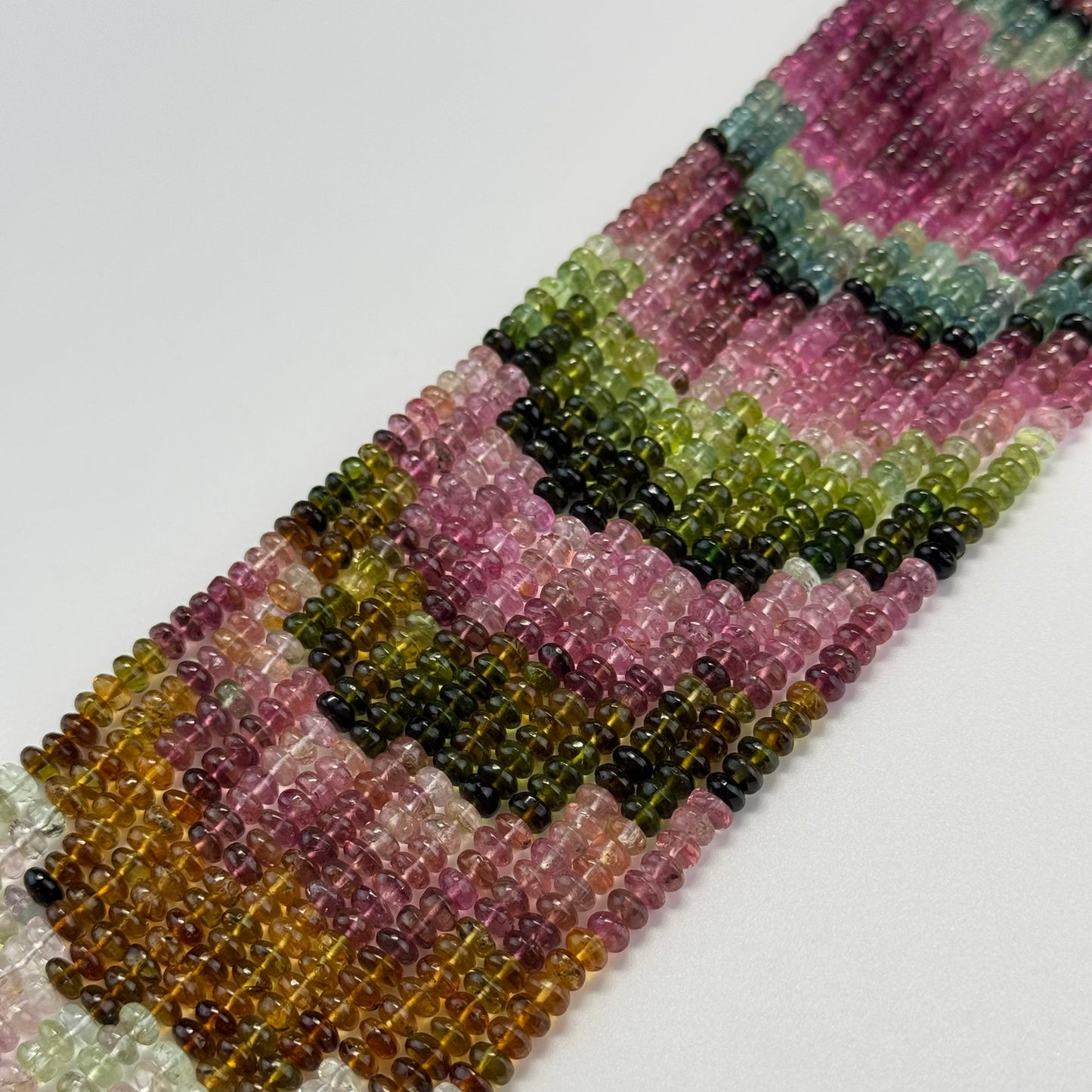 Multicolor Tourmaline Rondelle Beads – Natural Gem for Jewelry - (AAA Quality)