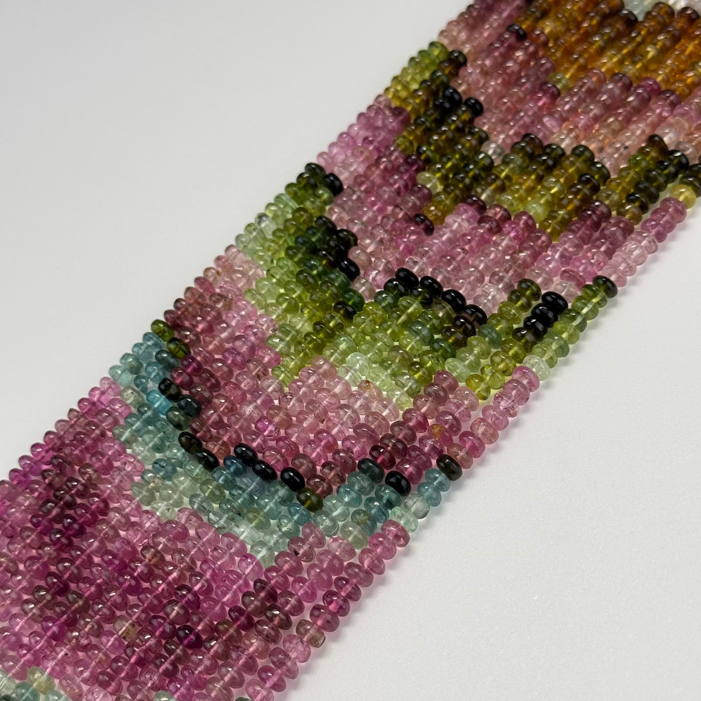 Multicolor Tourmaline Rondelle Beads – Natural Gem for Jewelry - (AAA Quality)