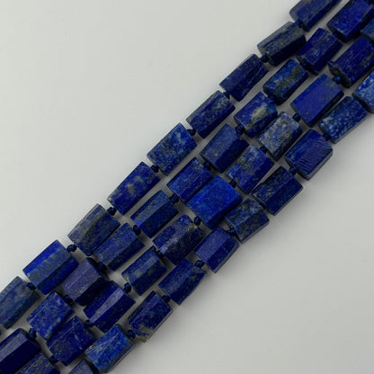 Lapis Lazuli Semi Pulished Tube Natural Navy Blue Gemstone (A Quality)