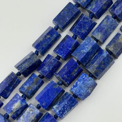 Lapis Lazuli Semi Pulished Tube Natural Navy Blue Gemstone (A Quality)