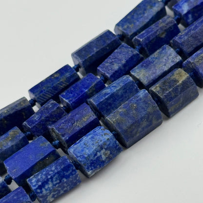 Lapis Lazuli Semi Pulished Tube Natural Navy Blue Gemstone (A Quality)