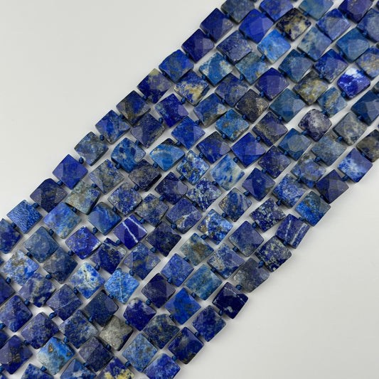 Lapis Lazuli Square Faceted Natural Navy Blue Gemstone (A Quality)