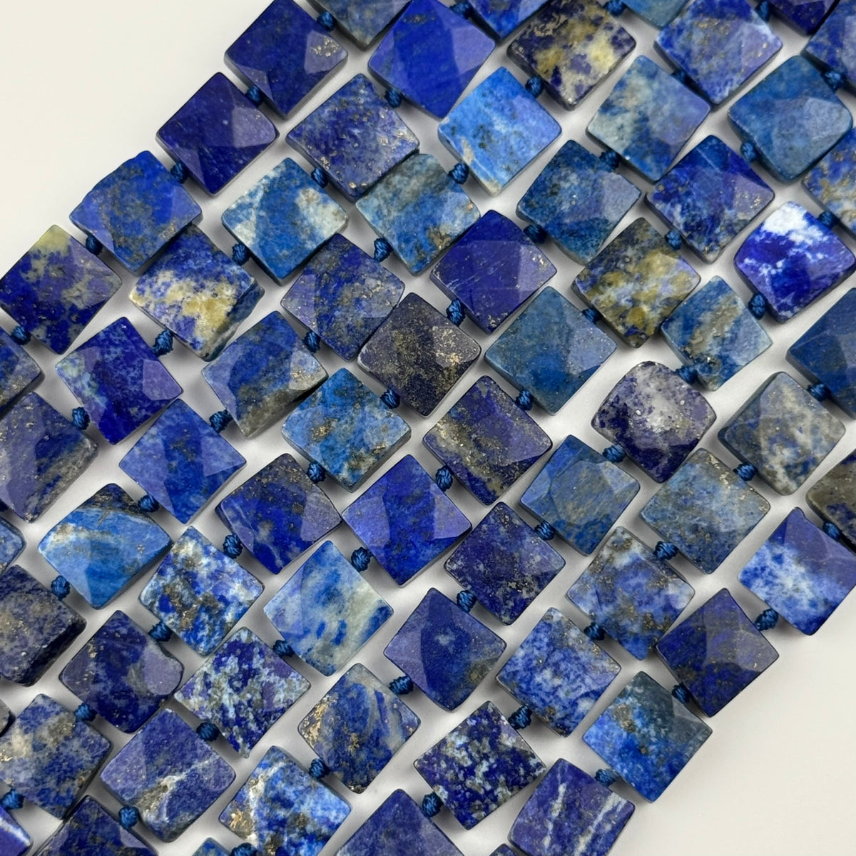 Lapis Lazuli Square Faceted Natural Navy Blue Gemstone (A Quality)
