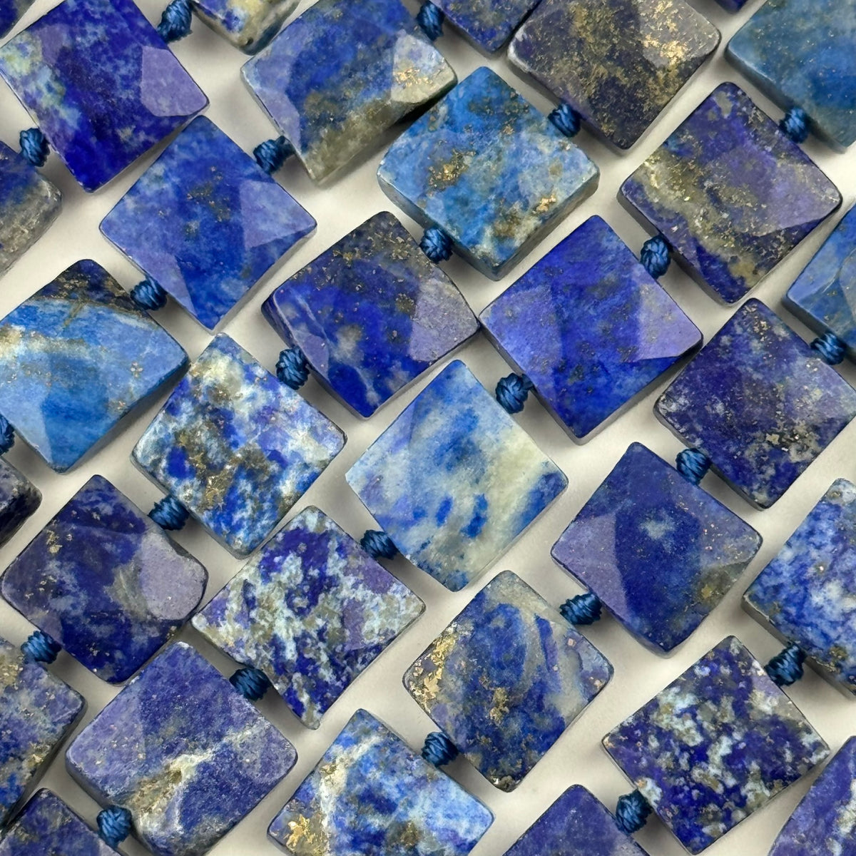 Lapis Lazuli Square Faceted Natural Navy Blue Gemstone (A Quality)