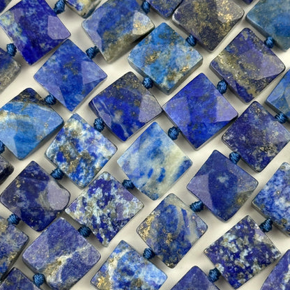 Lapis Lazuli Square Faceted Natural Navy Blue Gemstone (A Quality)