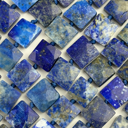 Lapis Lazuli Square Faceted Natural Navy Blue Gemstone (A Quality)