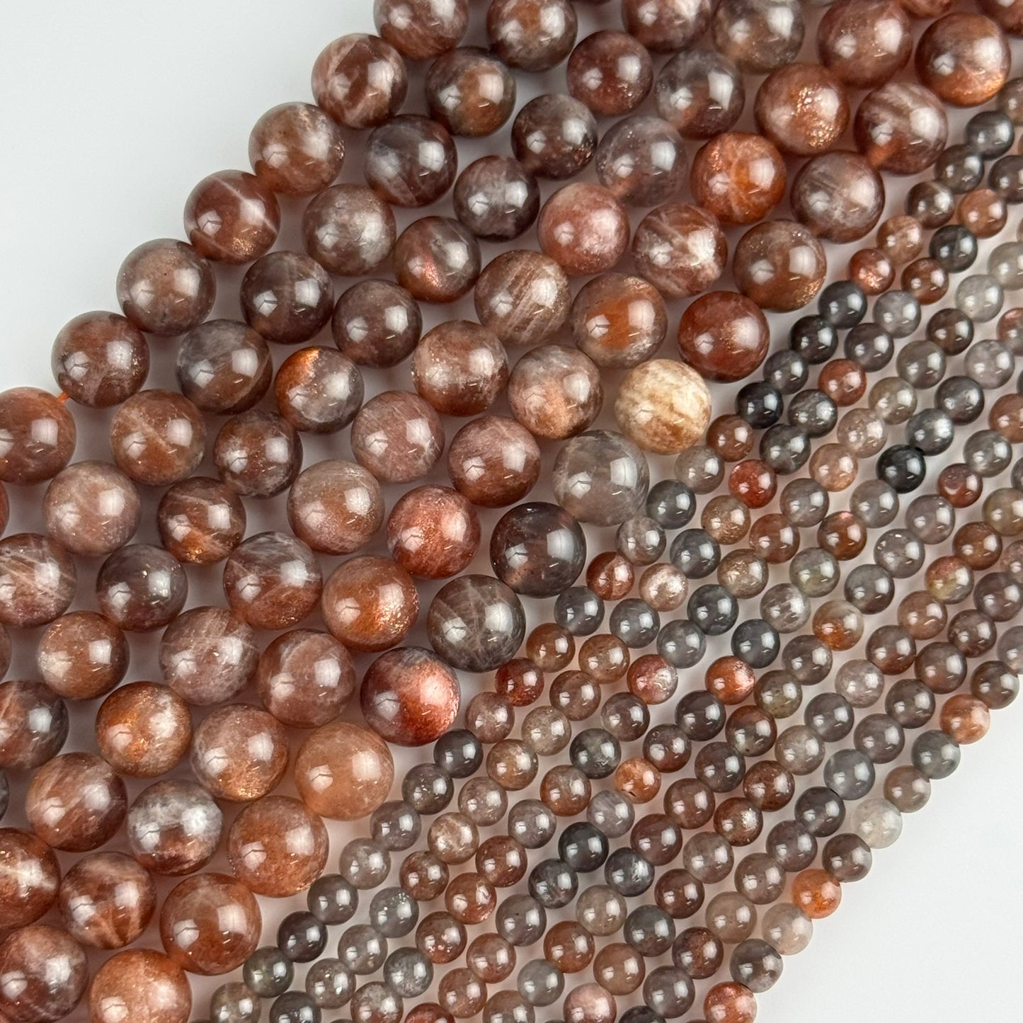 Burgundy Sunstone Polished Round Beads (AAA Quality)