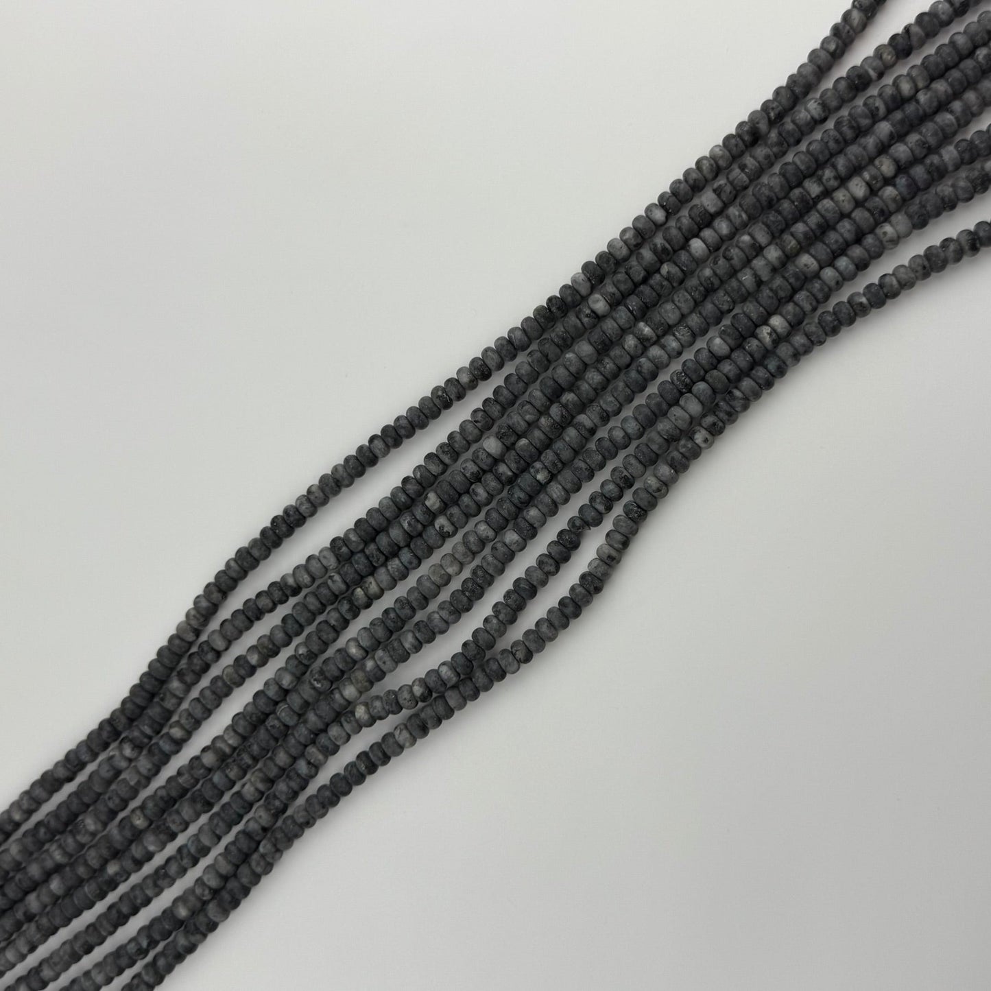 Larvikite Frosted 6-10mm Rondelle Beads