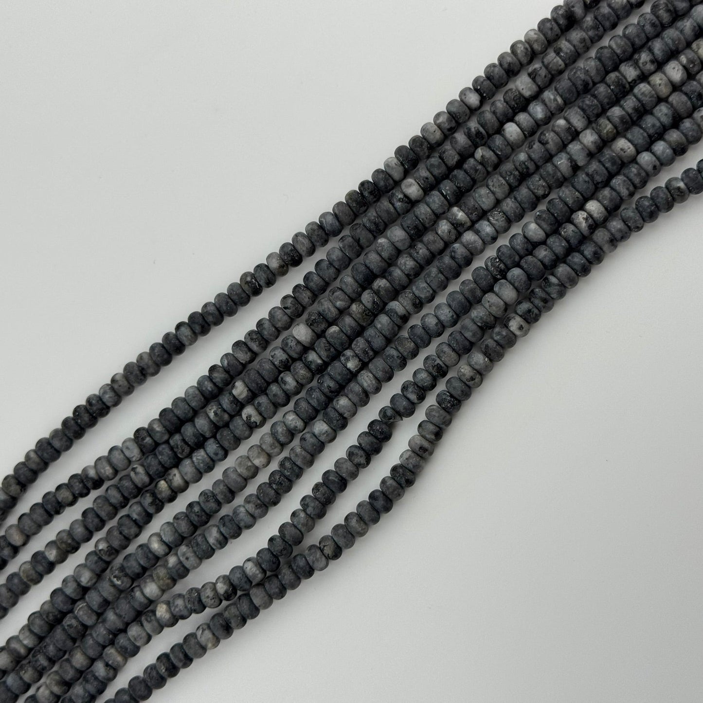 Larvikite Frosted 6-10mm Rondelle Beads
