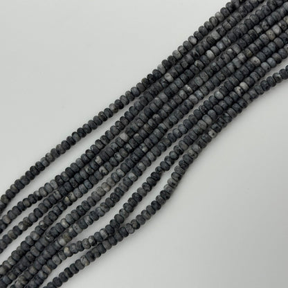 Larvikite Frosted 6-10mm Rondelle Beads