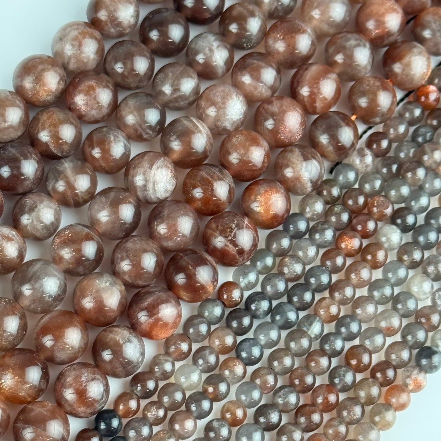 Burgundy Sunstone Polished Round Beads (AAA Quality)