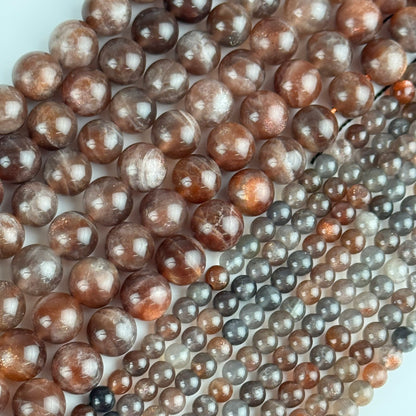 Burgundy Sunstone Polished Round Beads (AAA Quality)