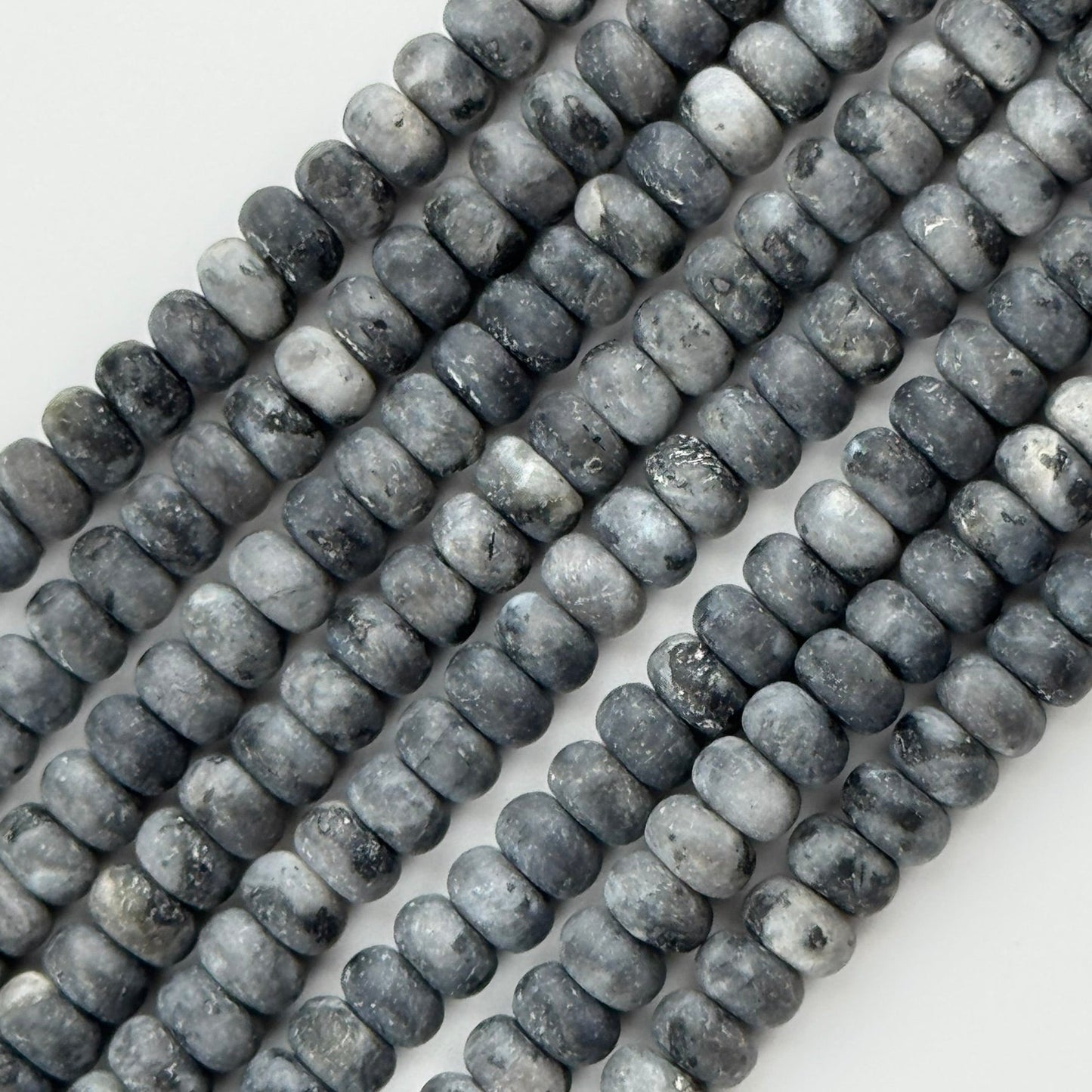 Larvikite Frosted 6-10mm Rondelle Beads