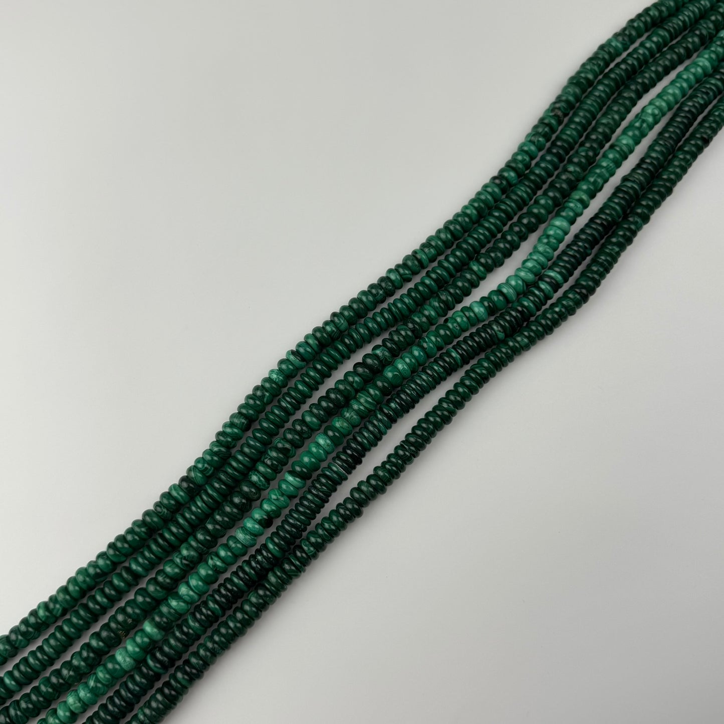 Malachite Beads - Rondelle Polished